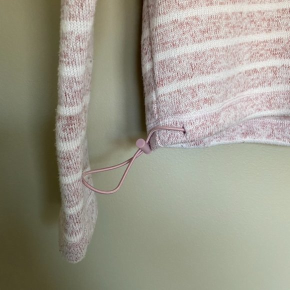 Thread & Supply Pink Striped Quarter Zip Pullover Sweatshirt Size Small - Picture 5 of 9